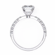 Diamond ring with a clear gemstone on a white background
