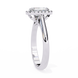 Silver ring with a diamond on a white background