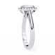 Silver ring with a diamond on a white background
