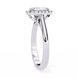 Silver ring with a diamond on a white background