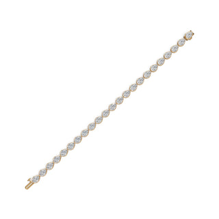 14.95 ct Pear Lab Grown Diamond Tennis Bracelet (23 stones) in yellow gold, view 2