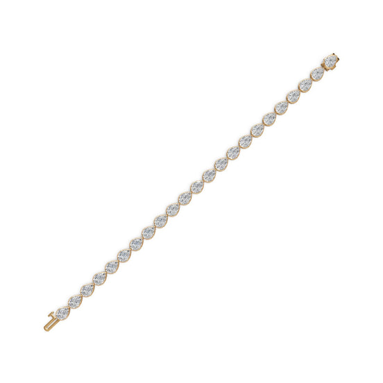14.95 ct Pear Lab Grown Diamond Tennis Bracelet (23 stones) in yellow gold, view 2