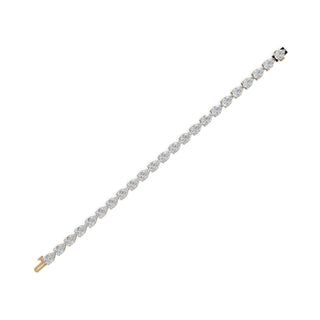 14.95 ct Pear Lab Grown Diamond Tennis Bracelet in yellow gold, view 2