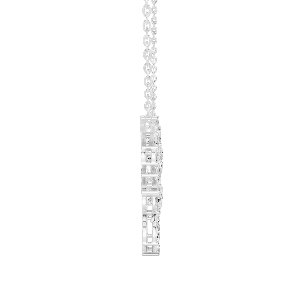 Nature inspired diamond pendant in gold with marquise and pear cut lab grown diamonds by Signora Jewels
