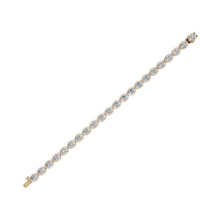 15.4 ct Oval Lab Grown Diamond Tennis Bracelet in yellow gold, view 2