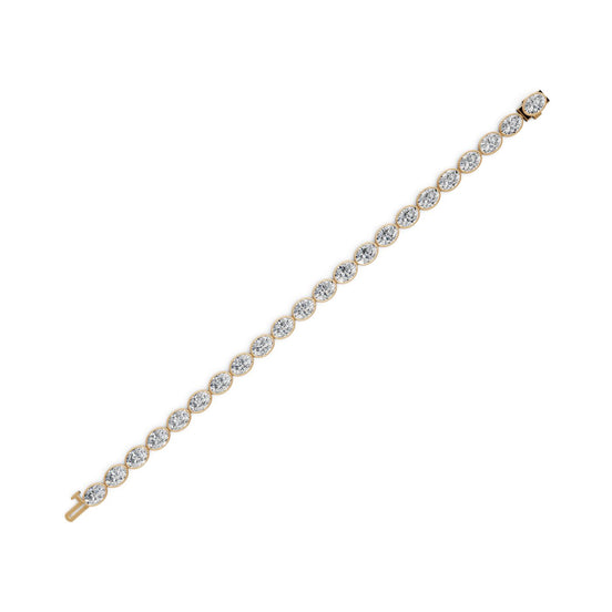 15.4 ct Oval Lab Grown Diamond Tennis Bracelet in yellow gold, view 2