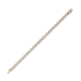 15.4 ct Round Lab Grown Diamond Tennis Bracelet in yellow gold, view 2