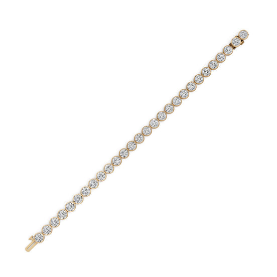 15.4 ct Round Lab Grown Diamond Tennis Bracelet in yellow gold, view 2