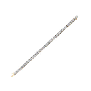 15.98 ct Round Lab Grown Diamond Tennis Bracelet in yellow gold, view 2