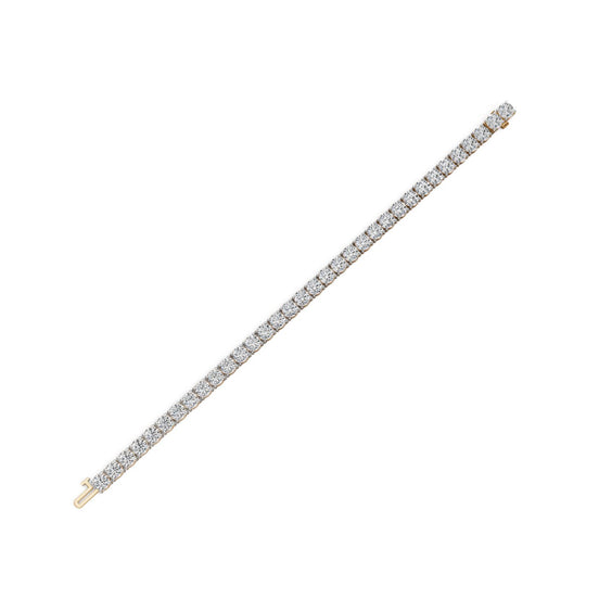 15.98 ct Round Lab Grown Diamond Tennis Bracelet in yellow gold, view 2