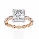 Princess Cut Diamond Ring with Marquise Side Stones