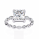 Princess Cut Diamond Ring with Marquise Side Stones