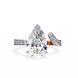 Pear Diamond Ring with Split Shank Pavé Band