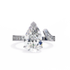 Pear Diamond Ring with Split Shank Pavé Band