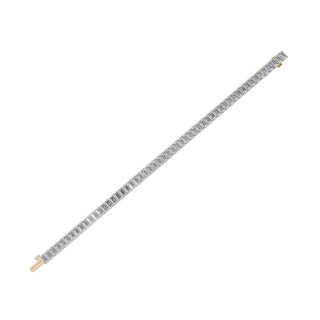 16.2 ct Emerald Lab Grown Diamond Tennis Bracelet in yellow gold, view 2