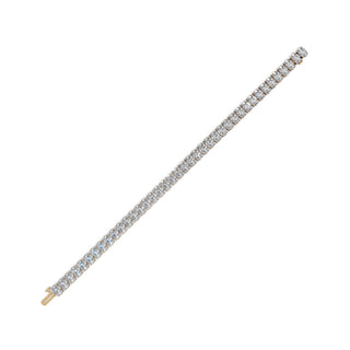 16 ct Oval Lab Grown Diamond Tennis Bracelet in yellow gold, view 2