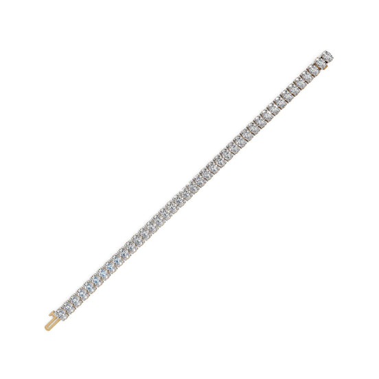 16 ct Oval Lab Grown Diamond Tennis Bracelet in yellow gold, view 2
