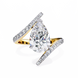 Pear Diamond Bypass Pavé Ring