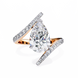 Pear Diamond Bypass Pavé Ring