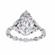Pear Diamond Ring with Marquise Side Stones