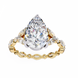 Pear Diamond Ring with Marquise Side Stones