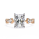 Radiant Diamond Ring with Pear Side Stones