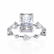 Radiant Diamond Ring with Pear Side Stones