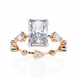 Radiant Diamond Ring with Pear Side Stones