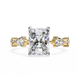 Radiant Diamond Ring with Pear Side Stones