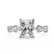 Radiant Diamond Ring with Pear Side Stones