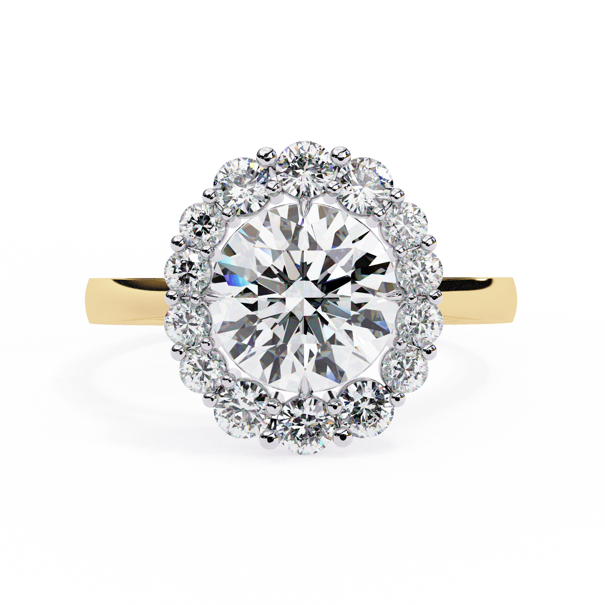 158 Celeste Round Halo Diamond Ring