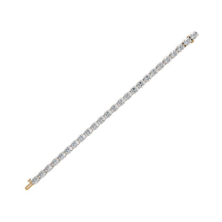 17.5 ct Oval Lab Grown Diamond Tennis Bracelet in yellow gold, view 2