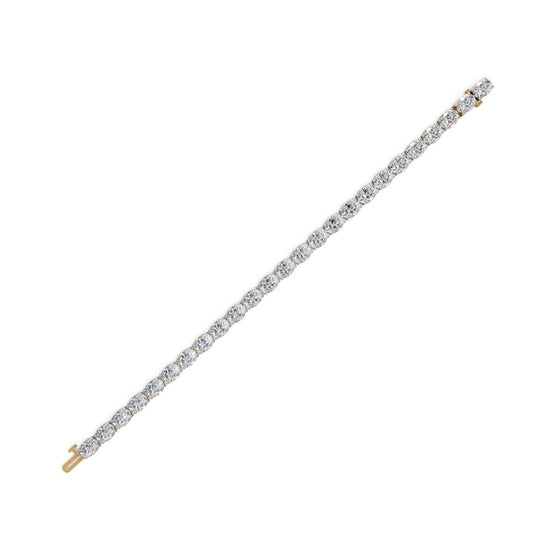17.5 ct Oval Lab Grown Diamond Tennis Bracelet in yellow gold, view 2