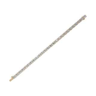 18.2 ct Emerald Lab Grown Diamond Tennis Bracelet in yellow gold, view 2