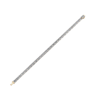 19.6 ct Emerald Lab Grown Diamond Tennis Bracelet in yellow gold, view 2