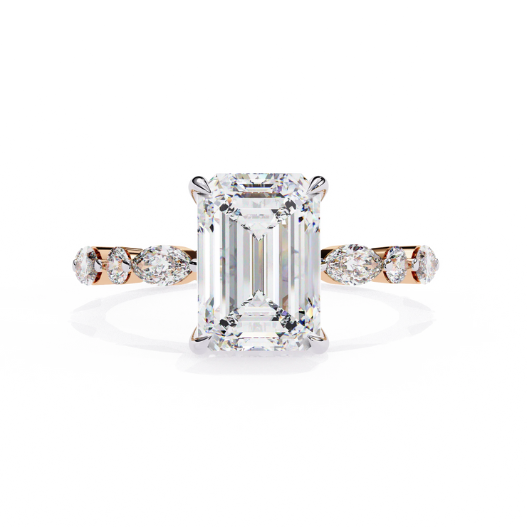Radiant Lab Grown Diamond Side Stone Engagement Ring