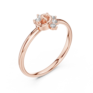 round swirl cluster diamond ring in rose gold
