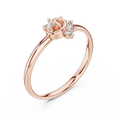 round swirl cluster diamond ring in rose gold
