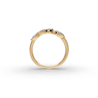 2.14 ct Pear Lab Grown Diamond Statement Ring with Marquise Accents in yellow gold, view 2
