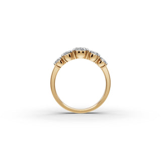 2.25 ct Oval Lab Grown Diamond Five Stone Ring in yellow gold, view 2