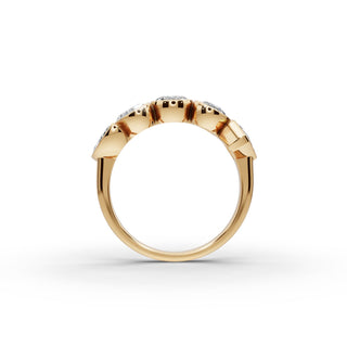 2.35 ct Round Lab Grown Diamond Five Stone Ring with Mixed Shape Accents in yellow gold, view 2