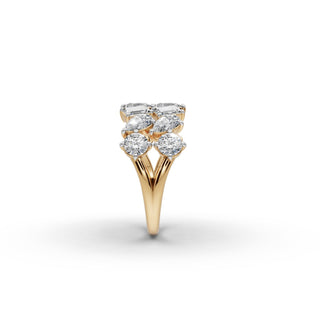 2.72 ct Mixed Shape Lab Grown Diamond Band in yellow gold, view 2