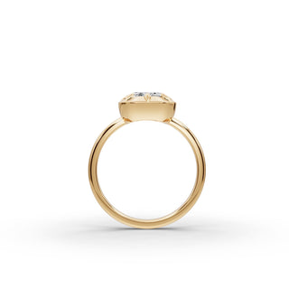 2 ct Emerald Lab Grown Diamond Four Prong Solitaire Ring in yellow gold, view 2