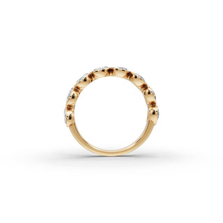 2 ct Pear Lab Grown Diamond Bezel Eight Stone Band in yellow gold, view 2