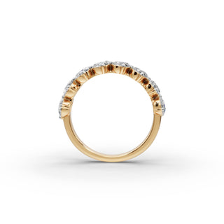 2 ct Pear Lab Grown Diamond Eight Stone Band in yellow gold, view 2