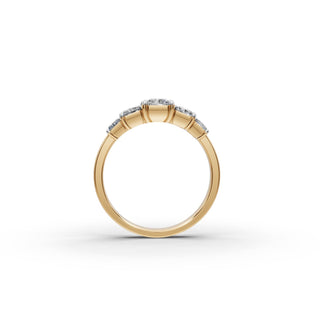 2 ct Radiant Lab Grown Diamond Five Stone Ring in yellow gold, view 2