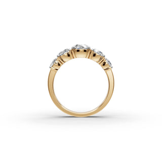 2 ct Round Lab Grown Diamond Five Stone Ring in yellow gold, view 2