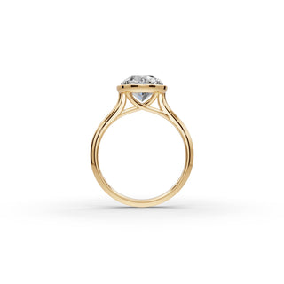 2 ct Round Lab Grown Diamond Four Prong Solitaire Ring in yellow gold, view 2