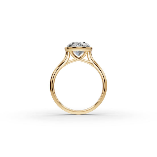 2 ct Round Lab Grown Diamond Four Prong Solitaire Ring in yellow gold, view 2