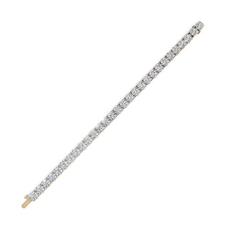 20.3 ct Round Lab Grown Diamond Tennis Bracelet in yellow gold, view 2